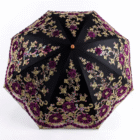 Fashion Deluxe Flower Umbrella Deluxe Double Folding Lace Embroidery Umbrella Bi-Fold Tethered Vinyl Sunshade Umbrella 10