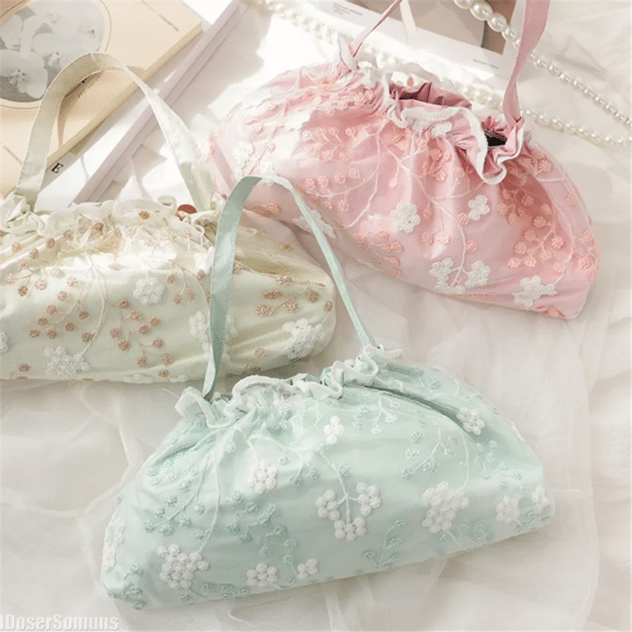 Full-automatic Lace Sun Umbrella 2 Layers Embroidery Sunshade Anti-ultraviolet Folding Umbrella Rain or Shine Women Girl Gift 5