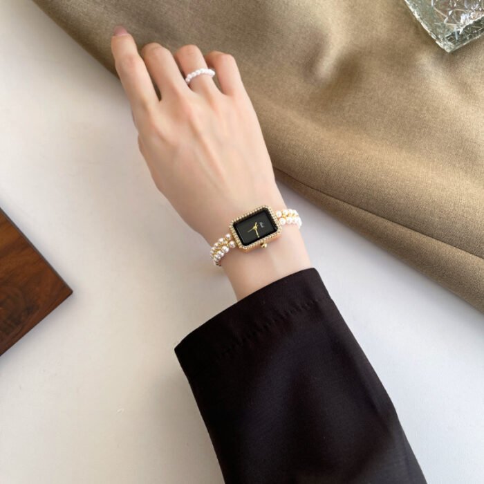 Pearl Chain Square Retro Watch 5