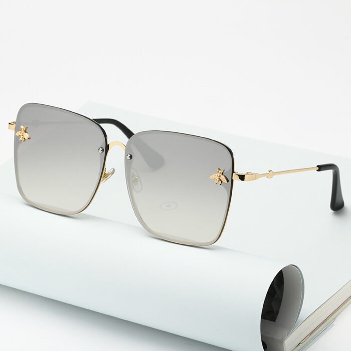 Oversize Rimless Square Bee Sunglasses 2