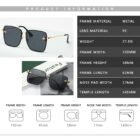 Oversize Rimless Square Bee Sunglasses 4