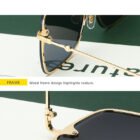 Oversize Rimless Square Bee Sunglasses 6