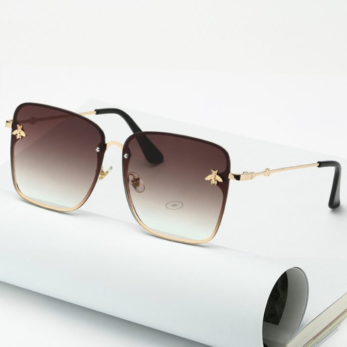 Oversize Rimless Square Bee Sunglasses – C2 8