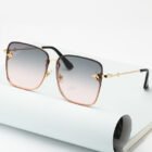 Oversize Rimless Square Bee Sunglasses – C4 9