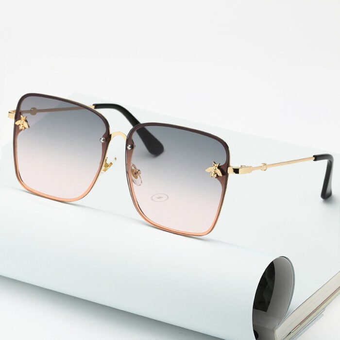 Oversize Rimless Square Bee Sunglasses – C4 9