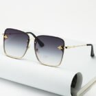 Oversize Rimless Square Bee Sunglasses – C8 10
