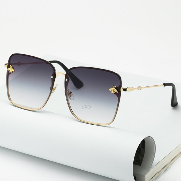 Oversize Rimless Square Bee Sunglasses – C8 10