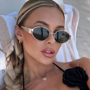Oval Metal Rim And Sides Sunglasses