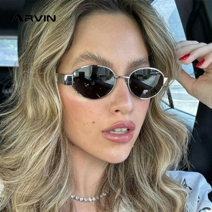 Oval Metal Rim And Sides Sunglasses 3