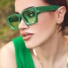 Thick Rectangular Retro Tinted UV400 Sunglasses 4