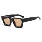 Thick Rectangular Retro Tinted UV400 Sunglasses – Glossy BK Champagne 20