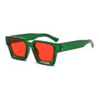 Thick Rectangular Retro Tinted UV400 Sunglasses – Green Red 25