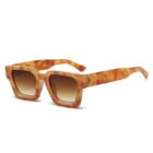 Thick Rectangular Retro Tinted UV400 Sunglasses – Amber Tea 29