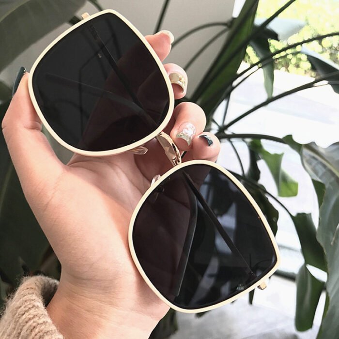 white concave shape sunglasses 2