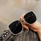 white concave shape sunglasses – Beige 5
