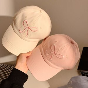 Bow Embroidered Baseball Cap