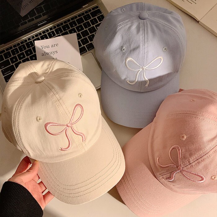 Bow Embroidered Baseball Cap 2