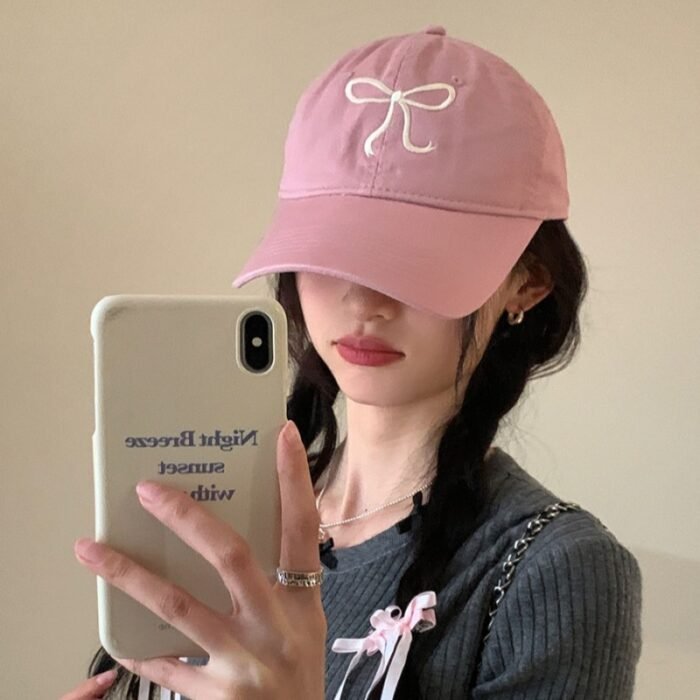 Bow Embroidered Baseball Cap 5