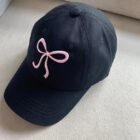 Bow Embroidered Baseball Cap – black 9