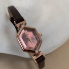 Purple Gem Polygon Waterproof Leather Minimalist Watch 3