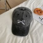 Bow Embroidered Baseball Cap – black-2 11