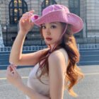 Cute Star Pink Bucket Cowboy Hat 2