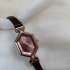 Purple Gem Polygon Waterproof Leather Minimalist Watch 5