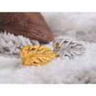 Stainless Steel Metal Leaf Open Rust Proof Water Resistant Ring 2