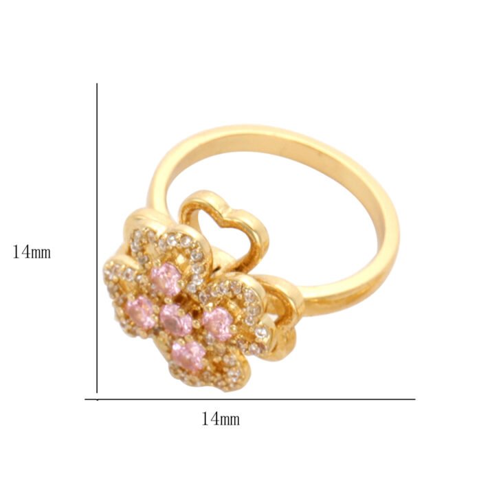 Classic Plant Cubic Zirconia Rotatable Ring 6