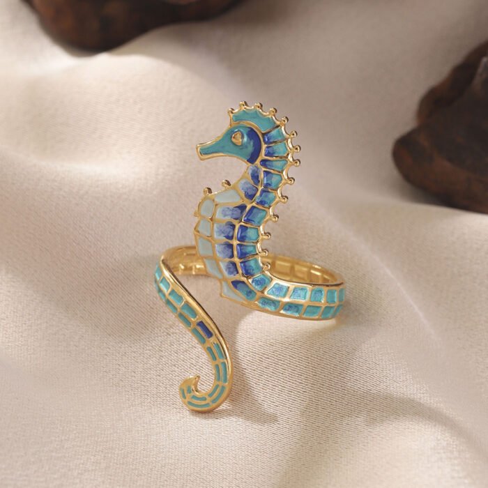 Seahorse Stainless Steel Ring – JZ2523GOAQ 3