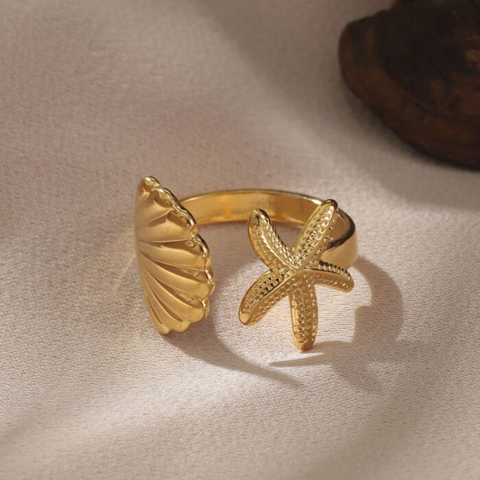 Seahorse Stainless Steel Ring – JZ2431GO 4