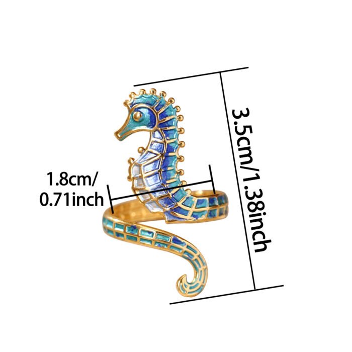 Seahorse Stainless Steel Ring 6