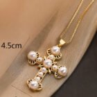 Unique Design Cubic Zirconia Cross Necklaces For Womon Girl, Stainless Steel Chain Party Wedding Jewelry – 23722 5