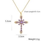 Unique Design Cubic Zirconia Cross Necklaces For Womon Girl, Stainless Steel Chain Party Wedding Jewelry – 23391 10