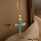Unique Design Cubic Zirconia Cross Necklaces For Womon Girl, Stainless Steel Chain Party Wedding Jewelry – 23724 11