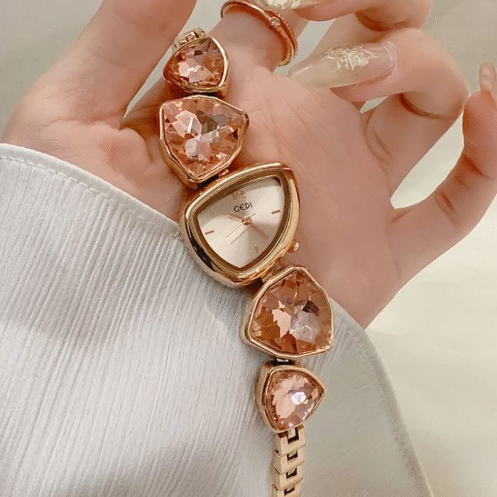 Gem irregular shape dial quartz watch 4