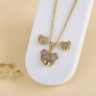Classic zirconia bear stud necklace Cute animal cartoon stylish temperament women party wedding jewelry wholesale – 1 11