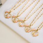 Korean Flower Stainless Steel Initial Letter Name Pendant Necklace For Women Men A-Z Letters Friendship Choker Jewelry Gifts 21