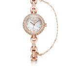 Zircon Bracelate Quartz Wristwatch – Rose Gold 7
