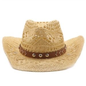 Straw Shell Wooden Beads Hollow Out Sun Hat