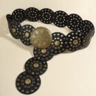 Western Style Exaggerated Denim Wide Disc Belt – black 6