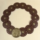Western Style Exaggerated Denim Wide Disc Belt – light brown 7