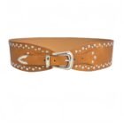 Vintage Rivet Punk Metal Pu Wide Waistband Belt – brown 2 12