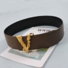 Width 6.5CM Metallic Gold Large V-shaped Cowhide Decoration Waist Belt – khaki 9