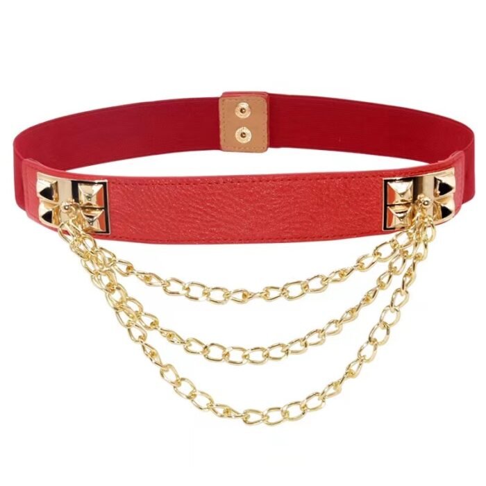 Gold Chain Metal Studs Belt – 1 2