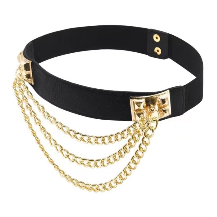 Gold Chain Metal Studs Belt – 3 5