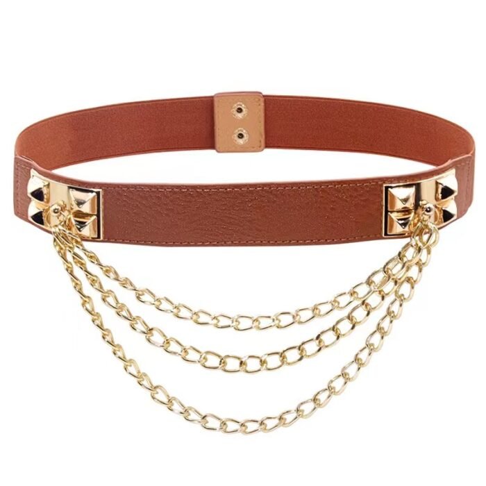 Gold Chain Metal Studs Belt – 5 7