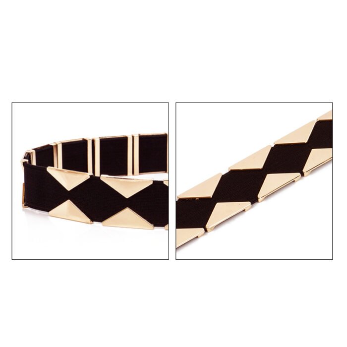 Geometric Elastic Fabric Metal Female Belt 3