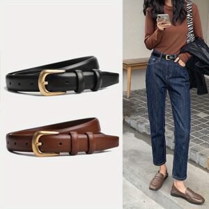 Classic Gold Buckle Adjustable Belt