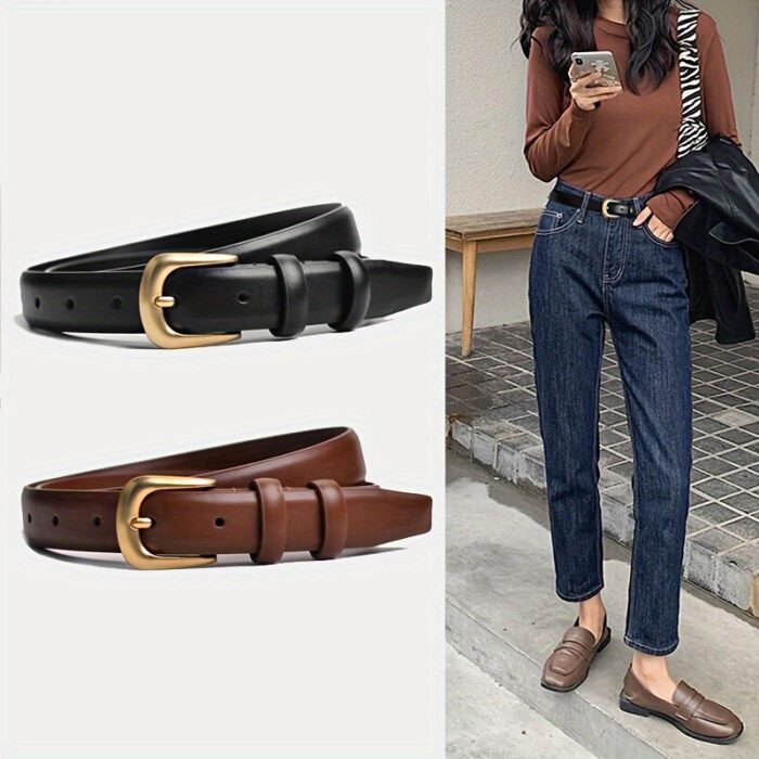 Classic Gold Buckle Adjustable Belt 1